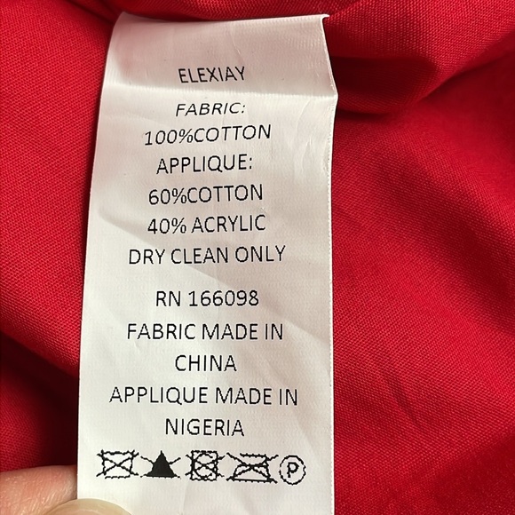 New Elexiay Kogi Crochet Embellished A Line Mini Dress Square Neck Red Sz S - Picture 14 of 16